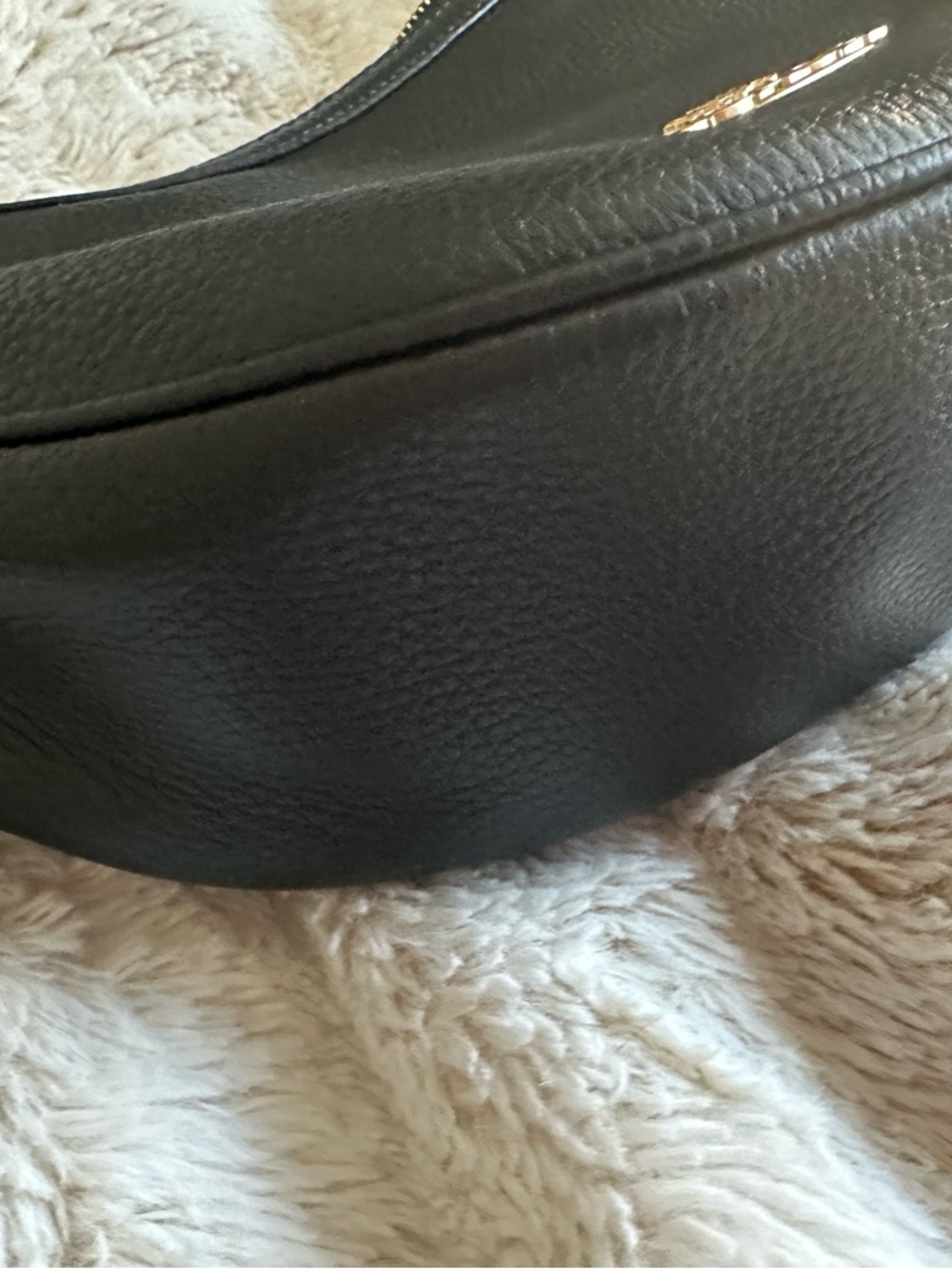 Coach Black Pebbled Leather Crescent Crossbody with Gold Hardware - Picture 2 of 5